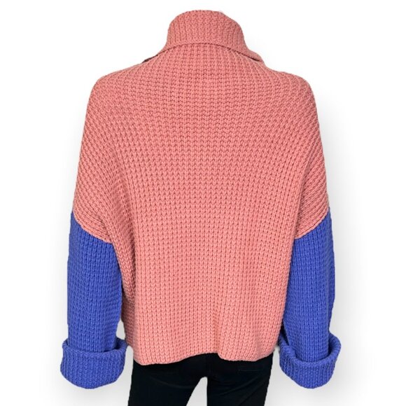 Free People Park City Pullover Sweater in Colorblock - sz XS - Picture 6 of 9